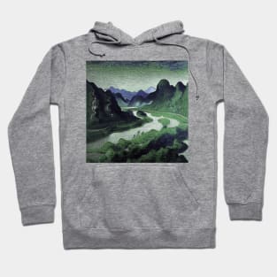 Li River painting, Vincent van Gogh style, oil on canvas Hoodie